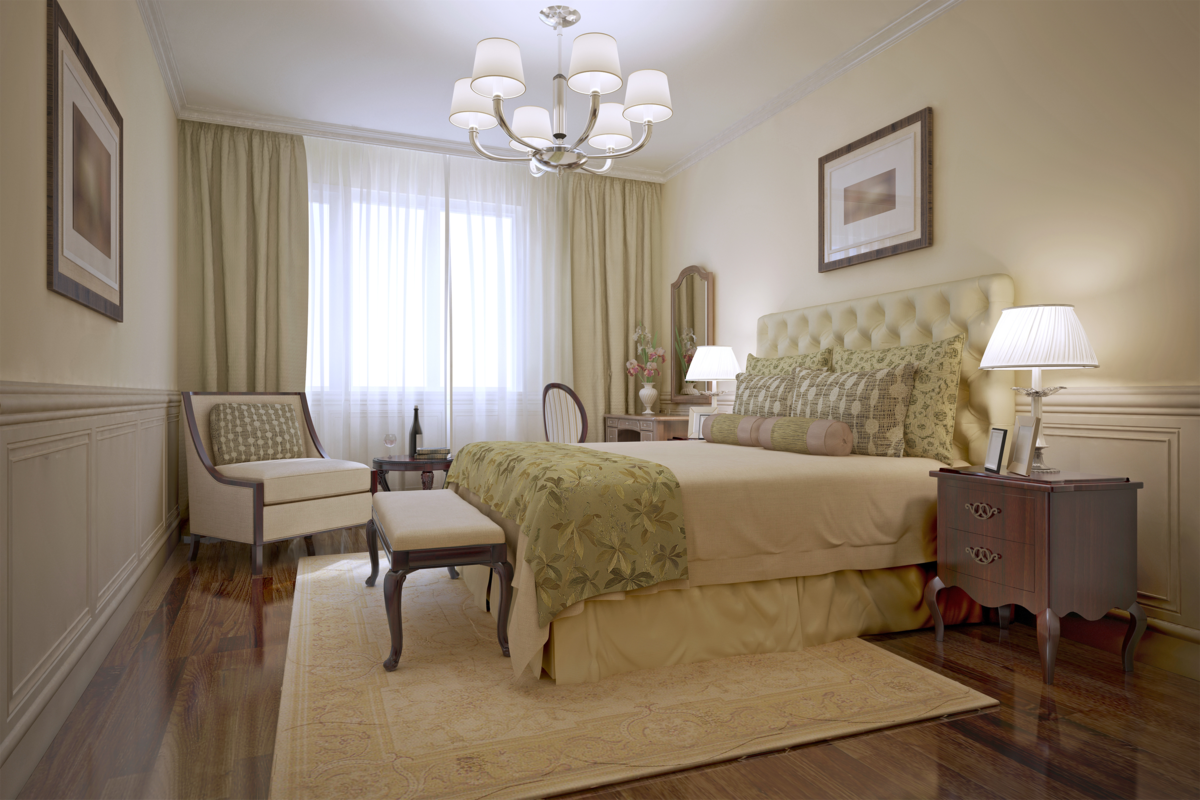 Neutral Master Bedroom Traditional Design