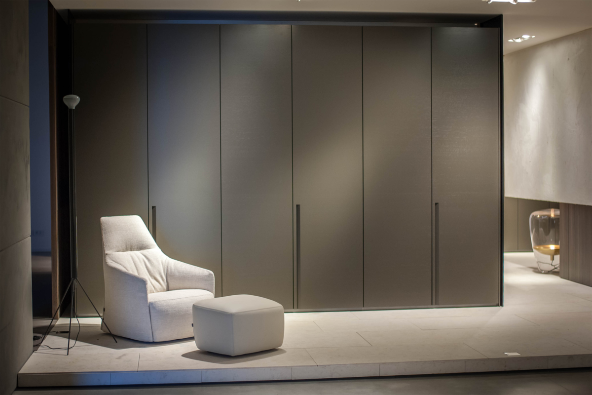 Grey Wardrobe with a Simple Design Grey Wardrobe with a Simple Design