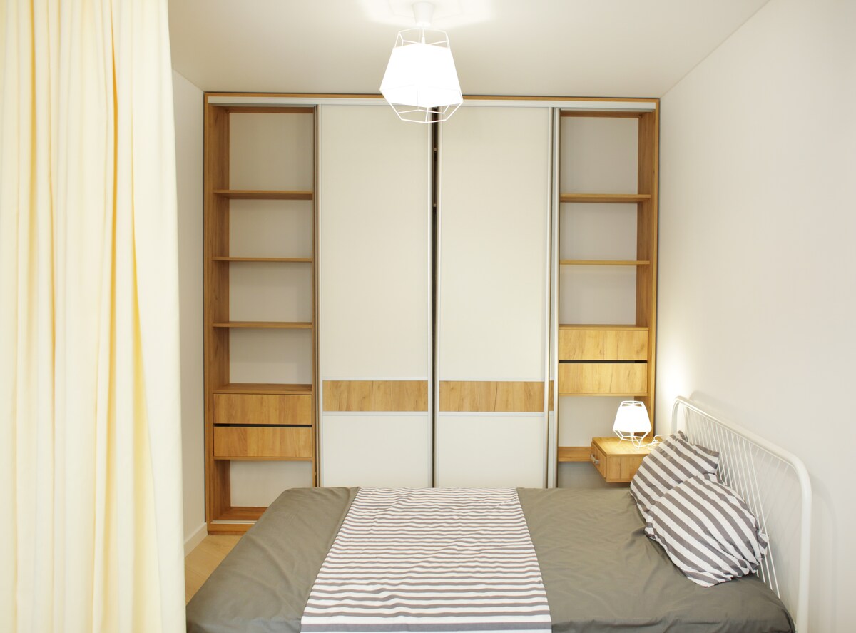 Light Modern Double Wardrobe Sliding Doors