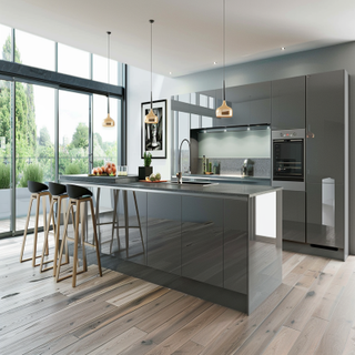 Contemporary Modular Dove Grey Parallel Kitchen Design