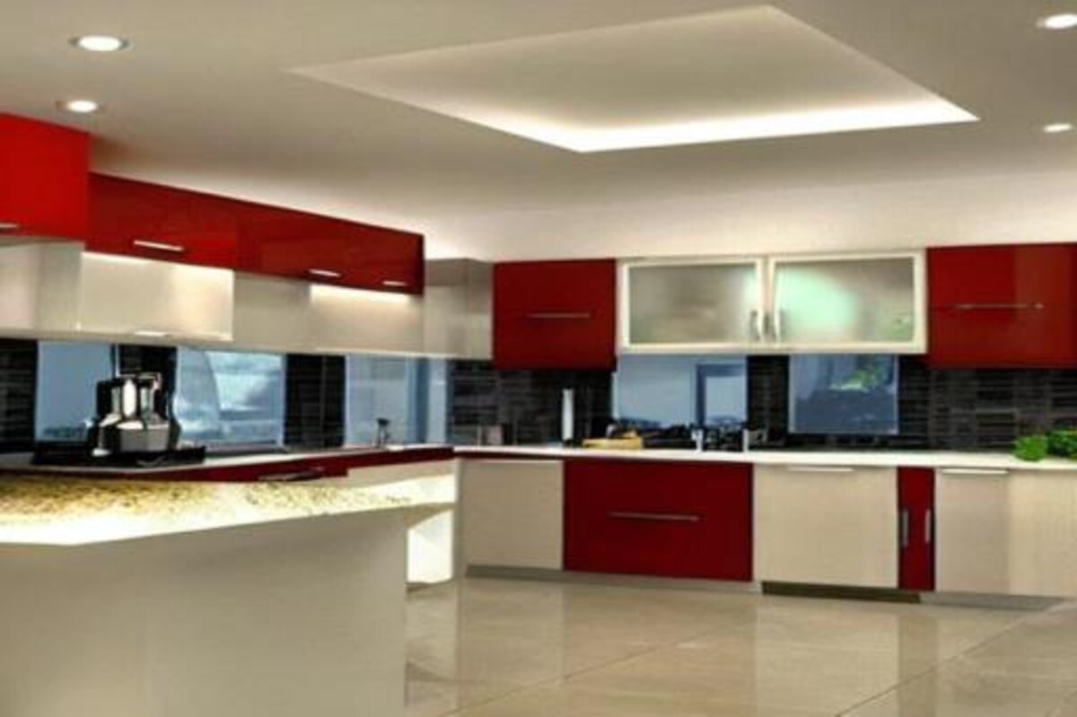 L Shaped Kitchen False Ceiling Design