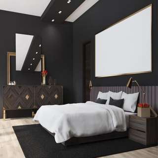 Black Master Bedroom Design