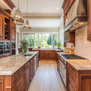 Classic Rosmarino Parallel Kitchen Design With Cabinets