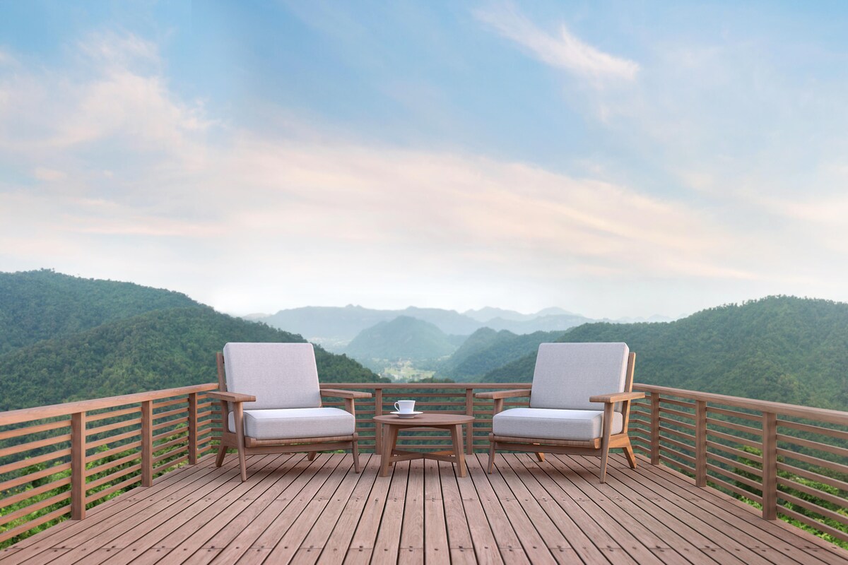Simple Modern Balcony Design with Wooden Flooring Simple Modern Balcony Design with Wooden Flooring