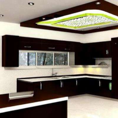 Fabric and Synthetic Material False Ceiling Design for Kitchen