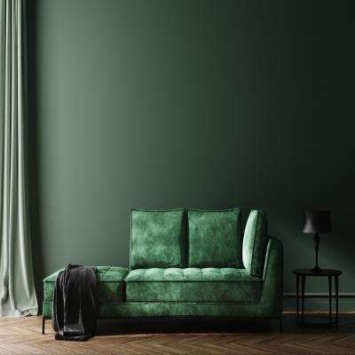 Posh Dark Green Sofa Living Room