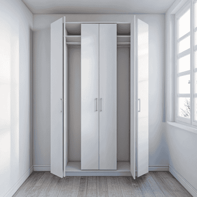 Modern and Compact 4-Door Swing Wardrobe Design