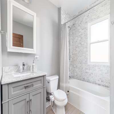 Subtle Soft Gray Bathroom Design
