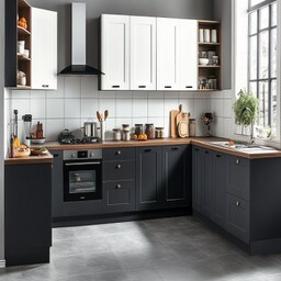 Modern Grey And White Glossy U Shaped Indian Kitchen Design With White ...