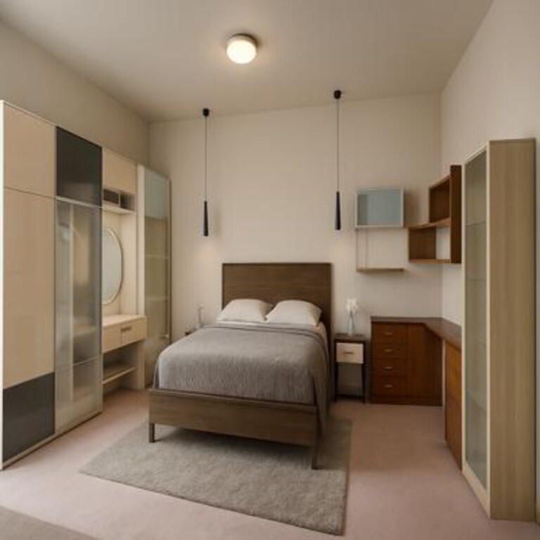 Bedroom with Study Unit and Dressing Storage