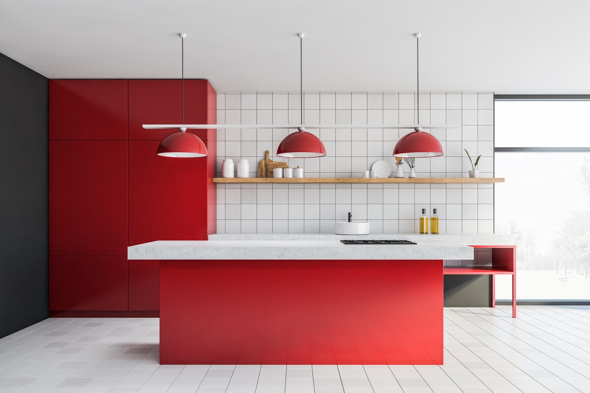 Red Island Modular Kitchen Design Red Island Modular Kitchen Design