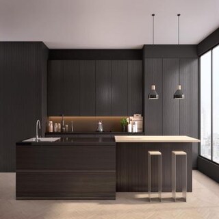 Black Modern Kitchen Floor Tiles