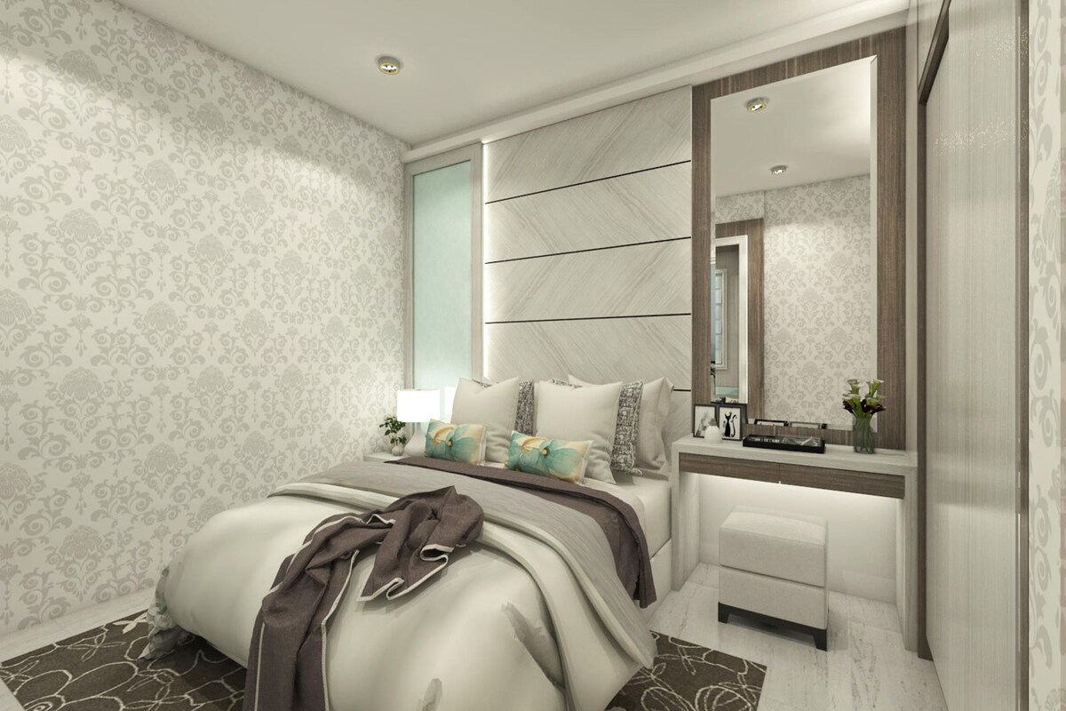 Master Bedroom Design with Bed and Dressing Table Master Bedroom Design with Bed and Dressing Table