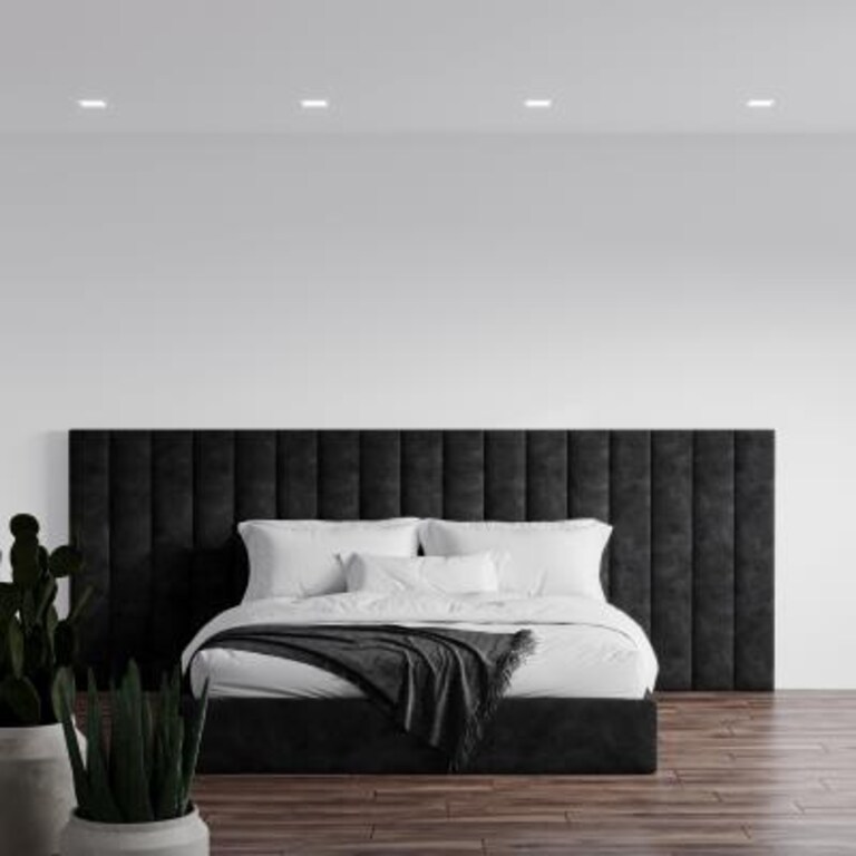 Monochrome Black and white master bedroom