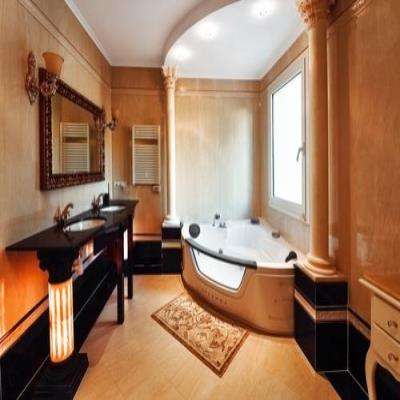 Traditional Brown Bathroom Design