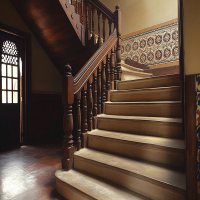 Contemporary L-Shape Staircase Design with Wood Concrete and Metal
