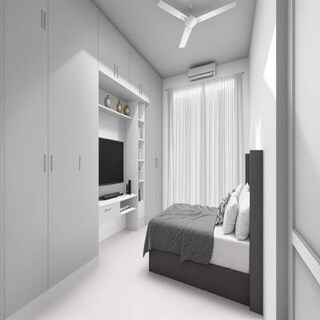 White Bedroom with BuiltIn Wardrobe and TV Unit