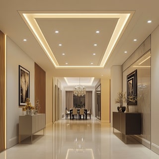 Contemporary Double-Layered Gypsum Hall Ceiling Design