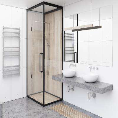 Contemporary Glass Corner Shower Bathroom Design