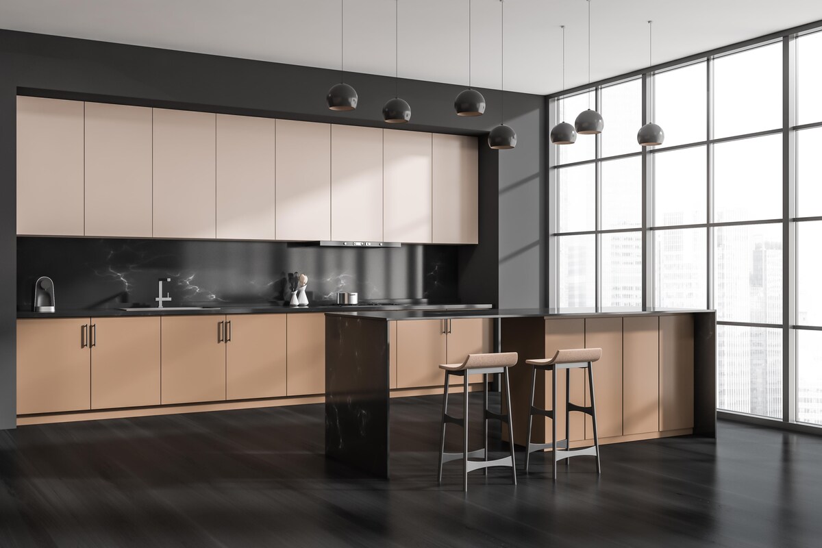 Latest Black and Biege Modular Kitchen Design Latest Black and Biege Modular Kitchen Design
