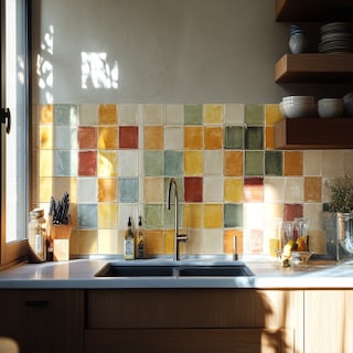 Contemporary Ceramic Matte Multicoloured Kitchen Tile Design