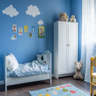 Modern Blue Wall Paint Design For Kids Bedroom