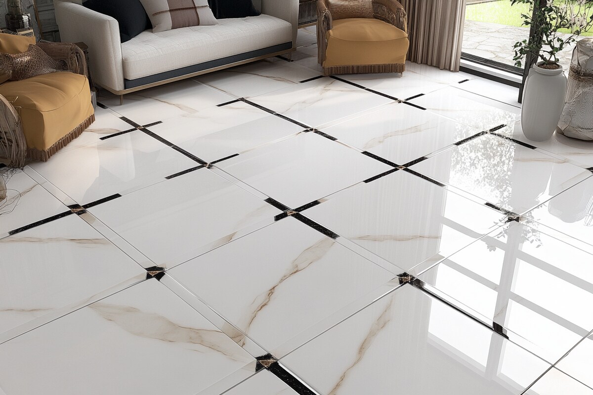 Glossy Ceramic Square Tile Design in White Colour Glossy Ceramic Square Tile Design in White Colour