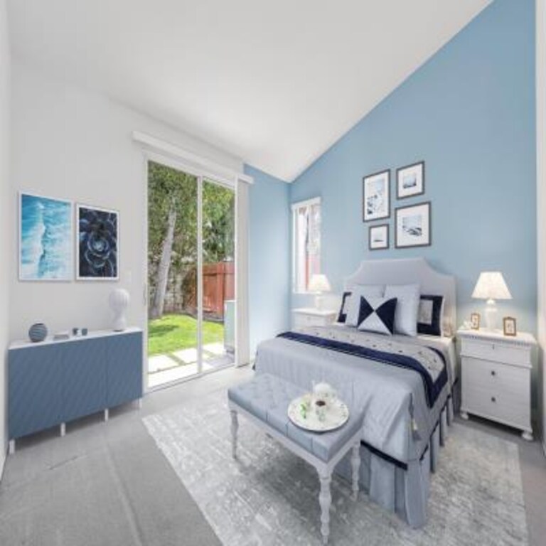 Master Bedroom Design with Light Blue Walls