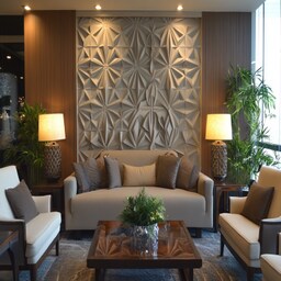 Classic White And Brown Wall Design With Wooden Planks