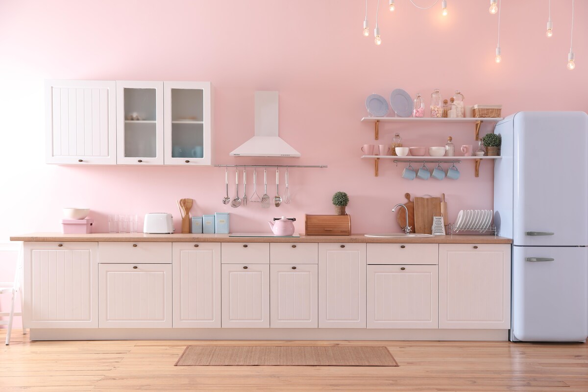 Straight Cream Modular Kitchen Design Straight Cream Modular Kitchen Design