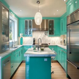 Modern Modular Grey And White Parallel Indian Kitchen Design With Blue ...