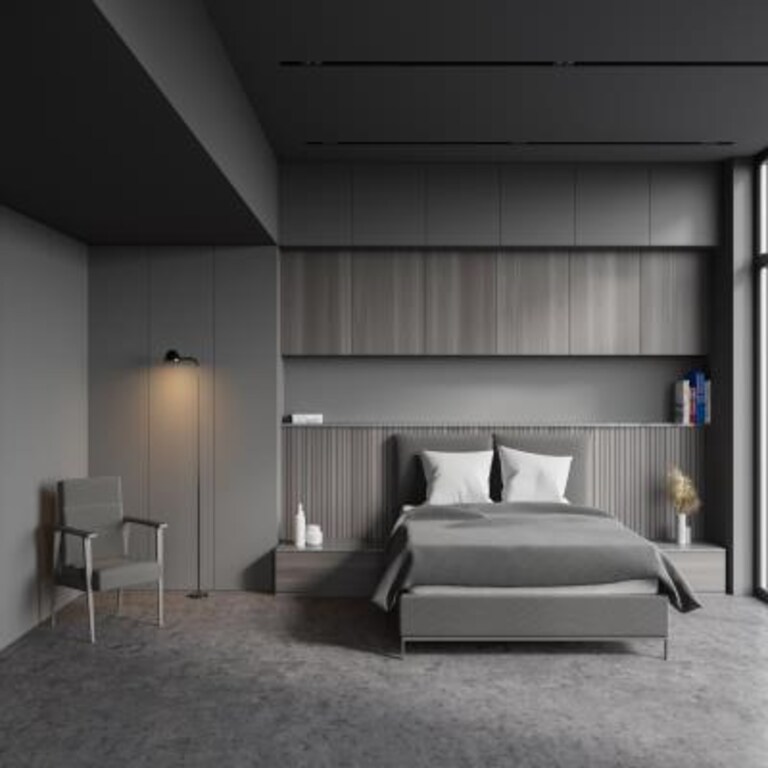 Luxe Dark Grey Master Bedroom