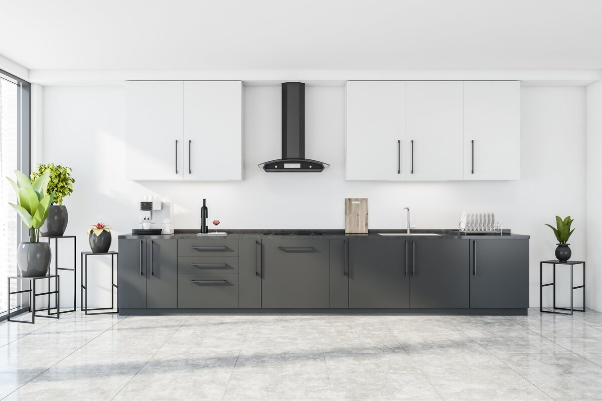 PVC Modular Kitchen with a Straight Design PVC Modular Kitchen with a Straight Design