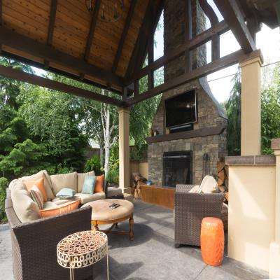 Outdoor Living Room with a Rustic Charm