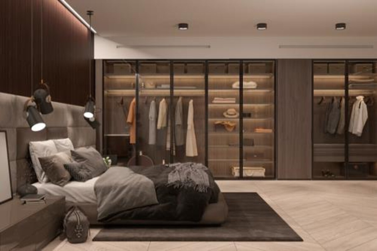 Contemporary Dark Brown Wardrobe Design