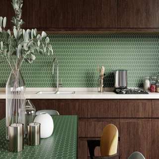 Hexagonal Mosaic Kitchen Backsplash Tile