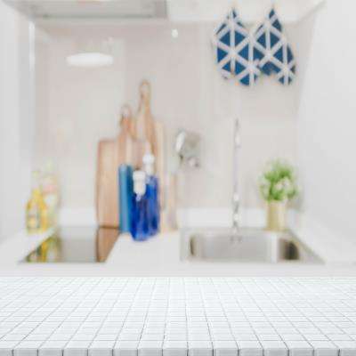 White Kitchen Countertops Tiles