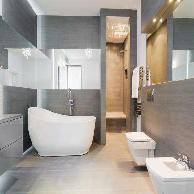 Contemporary Grey Bathroom Design