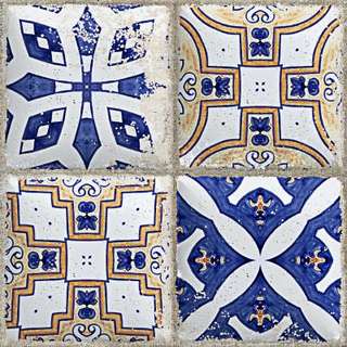 Geometric Patterned Antique Kitchen Tiles