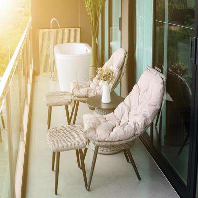 Simple Balcony Design with White Chairs