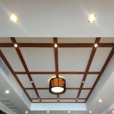 Modern Kitchen False Ceiling Design with Wooden Beams