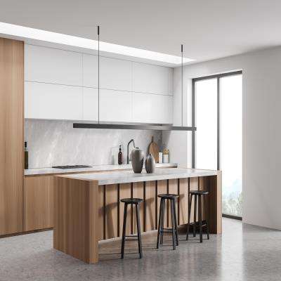 Semi Modular Kitchen in White and Brown