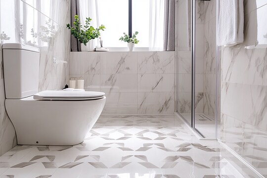 Modern Floor Tiles Design With A Glossy White Finish