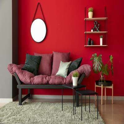 Scarlet Red Living Room Decor