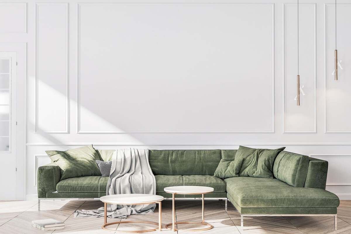 Splendid Green Couch in a Living Room Splendid Green Couch in a Living Room