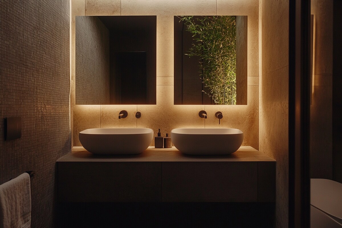 Minimal Bathroom Design with Sleek Vanity Unit