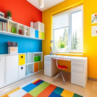 Modern Multicoloured Wall Paint Design For Home Offices And Kids Rooms