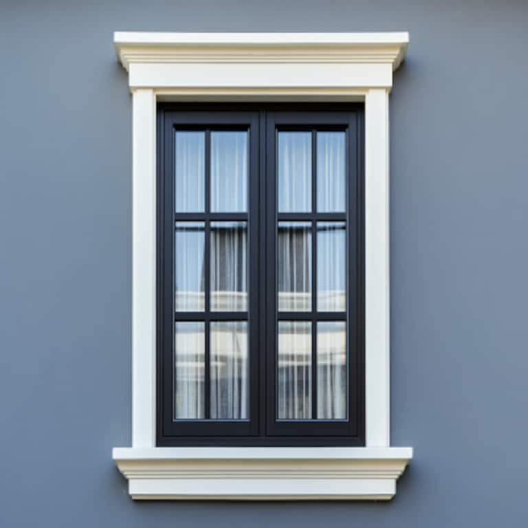 Modern White And Black Swing Window Design With Grills