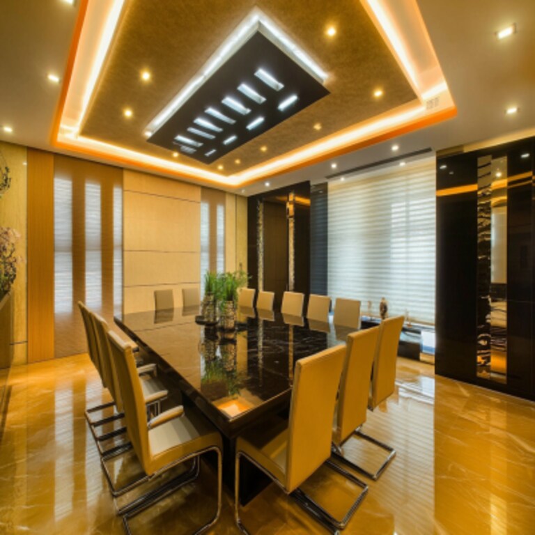 Modern Suspended Gypsum False Ceiling Design For Dining Rooms