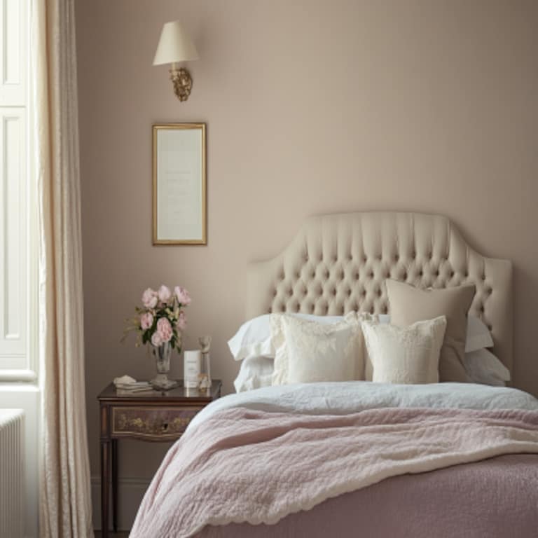 Classic Bedroom Wall Paint Design In A Pastel Shade